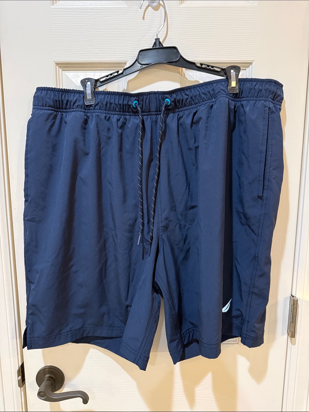 Nautica Men's Navy Blue Swim Trunks with Drawstring